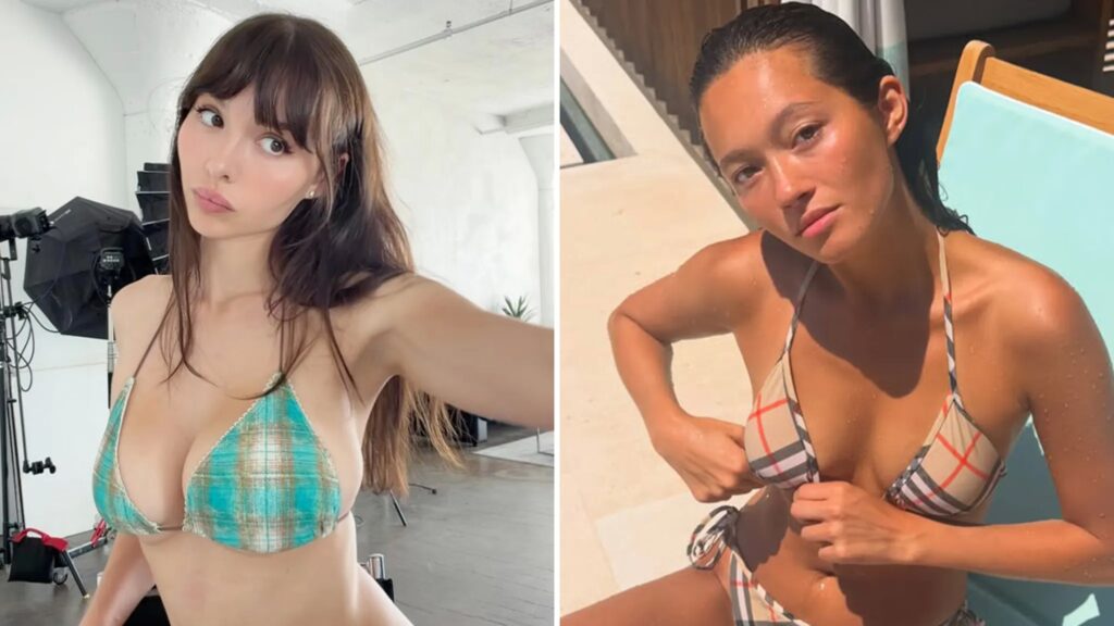 Sophie Mudd vs. Lily Chee Who'd You Rather?!? Plaid Bikinis
